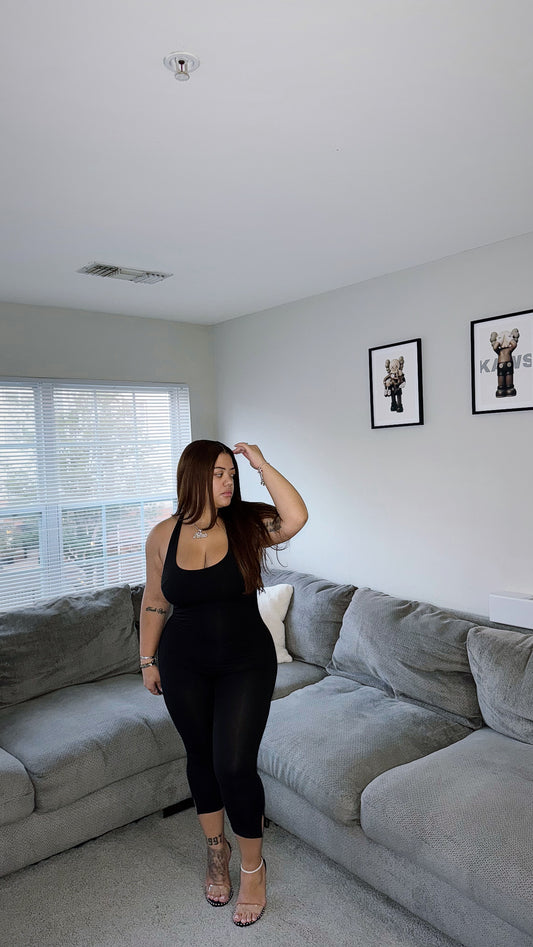 MIDNIGHT CAPRI JUMPSUIT